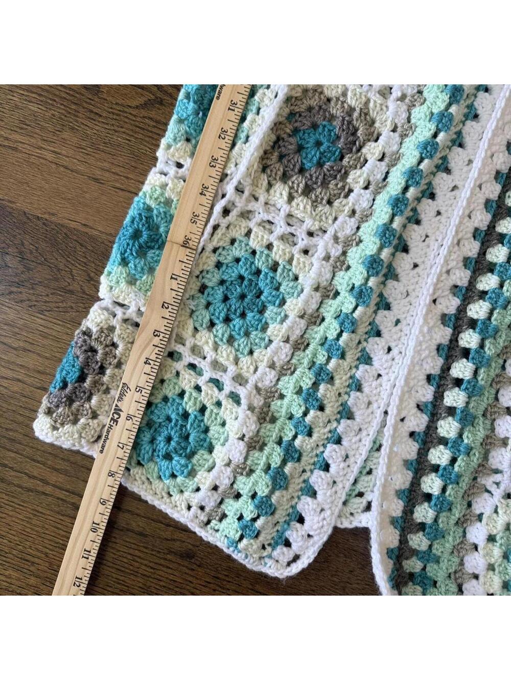 🧶 Handmade Crochet Hooded Granny Square Duster Cardigan – Women’s XS/S - Picture 4 of 6
